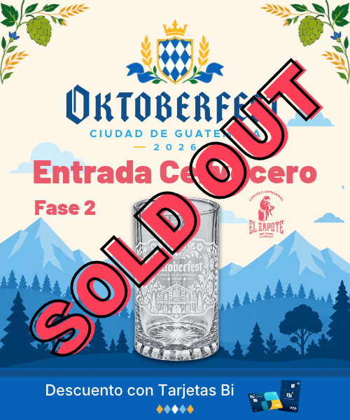 Entrada Cervecero: Tarjetas Bi fase 2 - Oktoberfest Guate 2026
